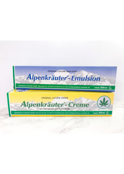 Set 2 krem alpskih zelišč – konopljina krema + emulzija alpskih zelišč (2 × 200ml)