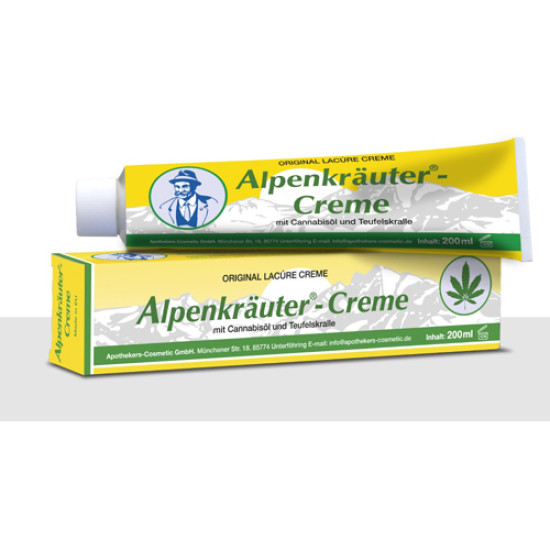 Alpenkräuter Konopljina Krema s konopljinim oljem in vražjim krempljem 200ml